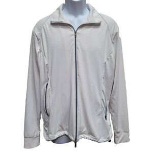 Greg Norman Jacket Mens M White Golf Full Zip Play Dry Fit